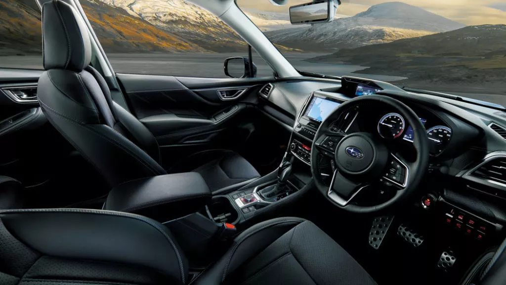 interior shot of 2020 subaru forester sport