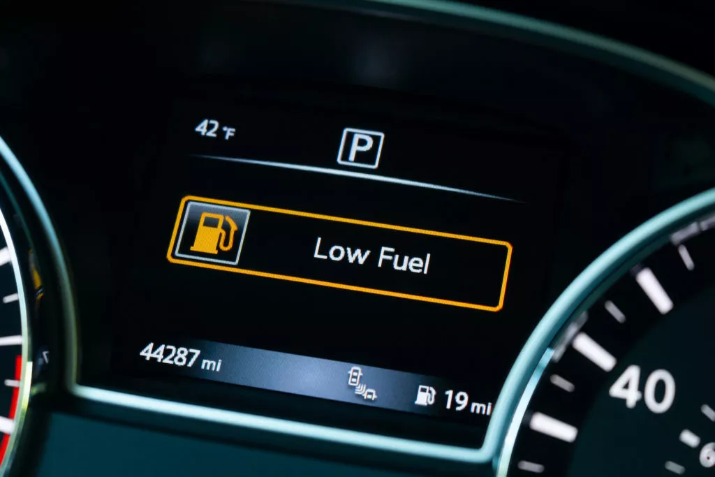 low fuel level