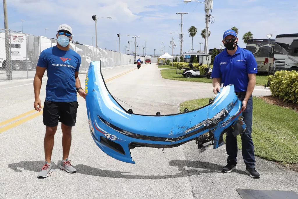 busted car bumper