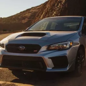 Silver Subaru Impreza STI model