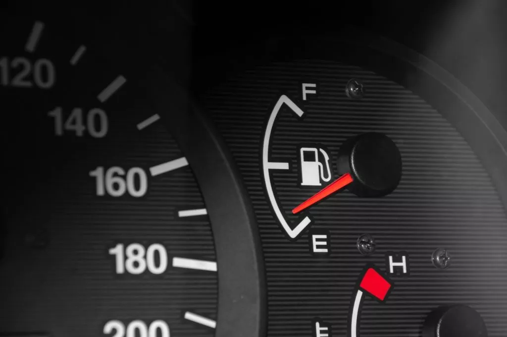 low fuel reading