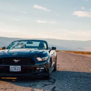 Black Ford Mustang GT convertible