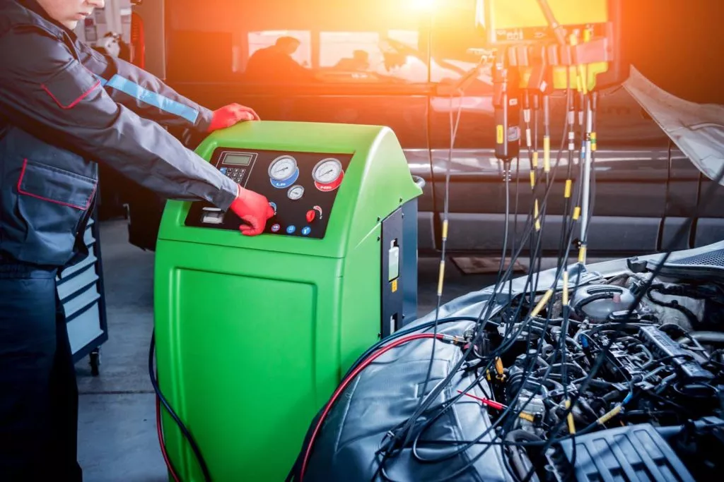 recharging process car ac refrigerant