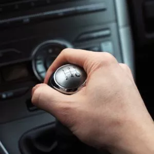 hand holding shift knob