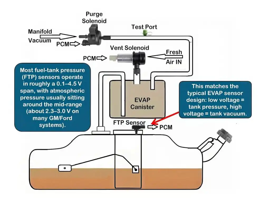 p0451 evap fuel tank pressure sensor diagram