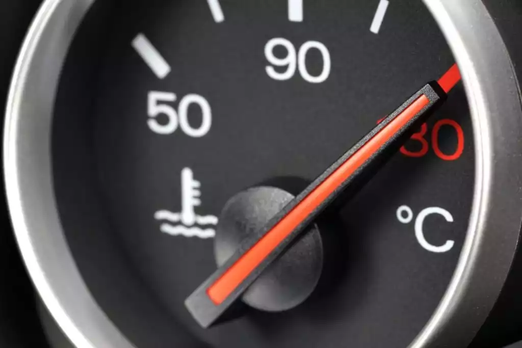 temperature gauge reading hot