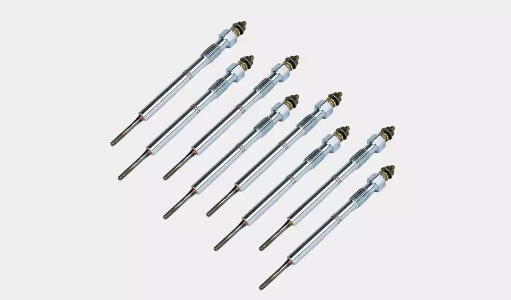 car glow plugs lined up