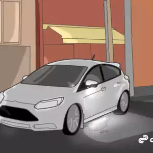 puddle light of a car