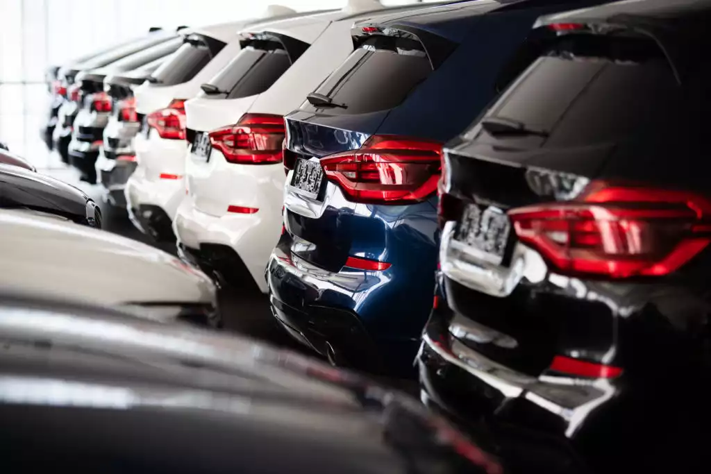 Row of new BMW SUVs