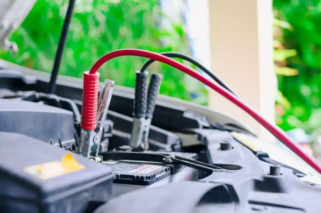 jumping a car battery