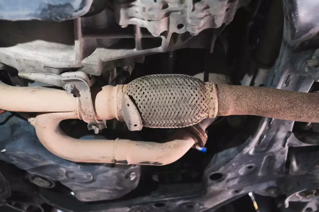 old flex pipe of a car