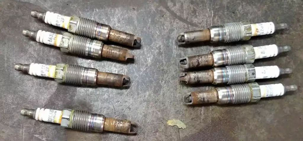 spark plugs in need of replacement