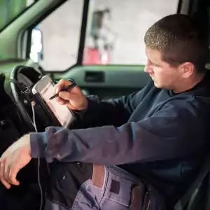 mechanic browsing obd scan tool p2450 code
