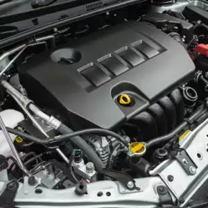 car engine bay where computer is located