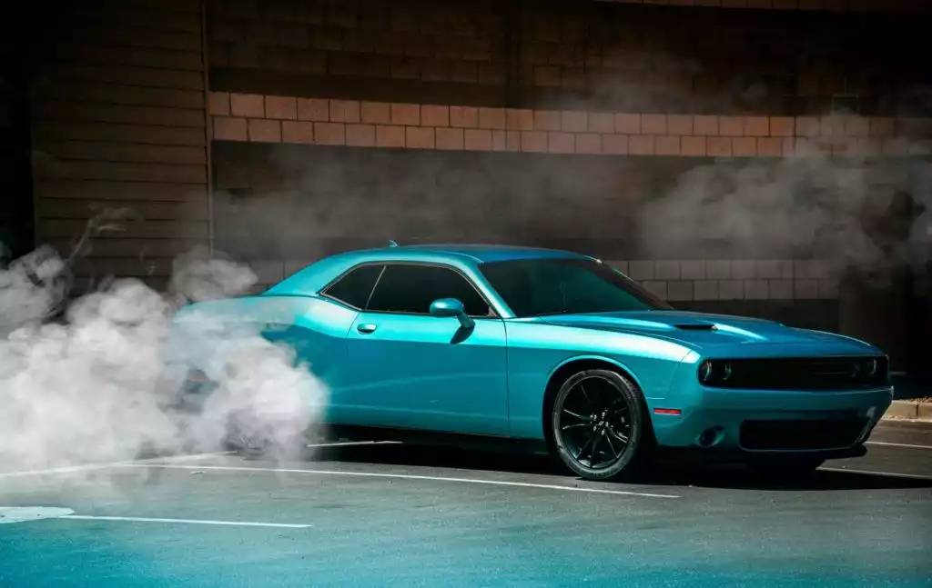 dodge challenger burn out