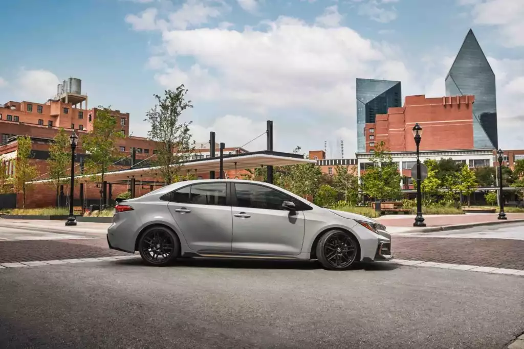 sideshot of a 2022 toyota corolla