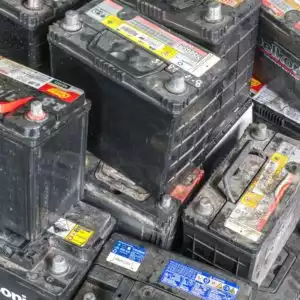 pile of old car batteries