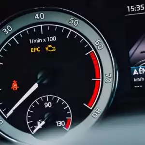 car epc light flashing close up