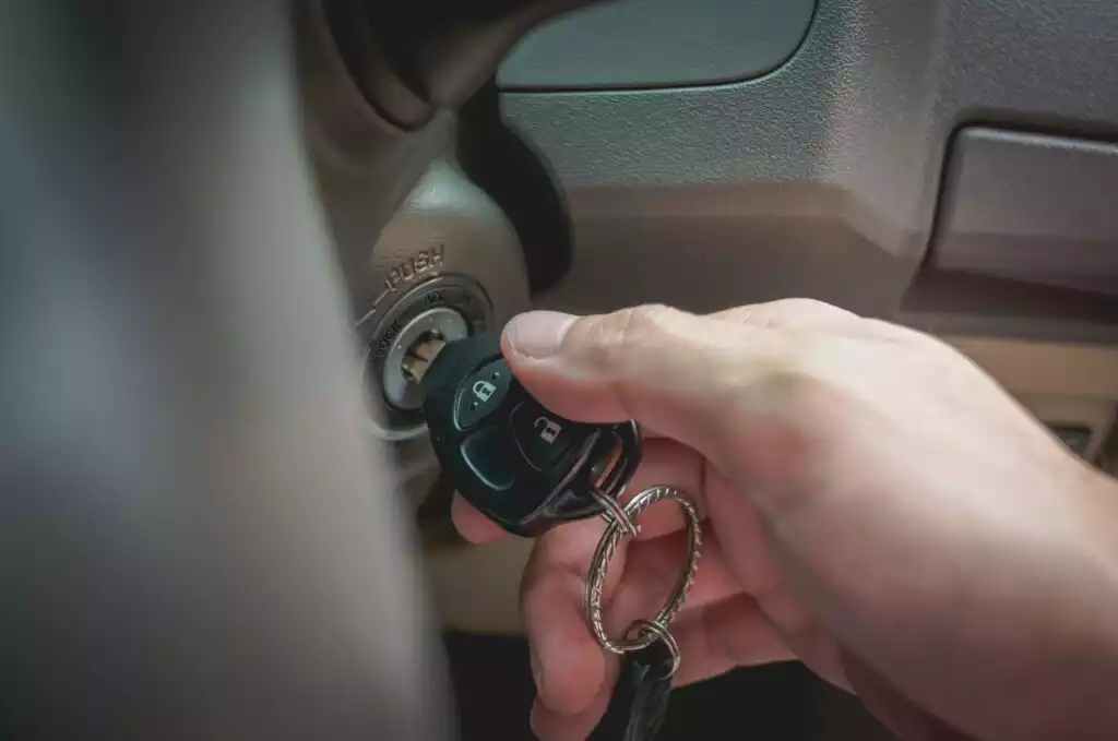 turning on the ignition switch