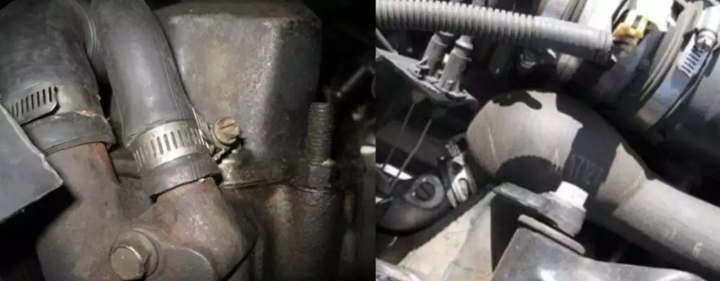 visible cracked or swollen hoses of car