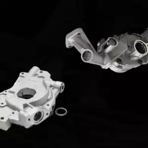 car engine oil pumps in black background