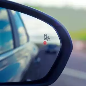 car side mirror with a blindspot monitoring system