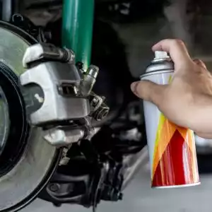 applying a rust proofing spray to some braking components