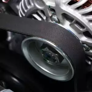 close up shot of an alternator belt