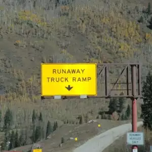 sign of a truck escape ramp