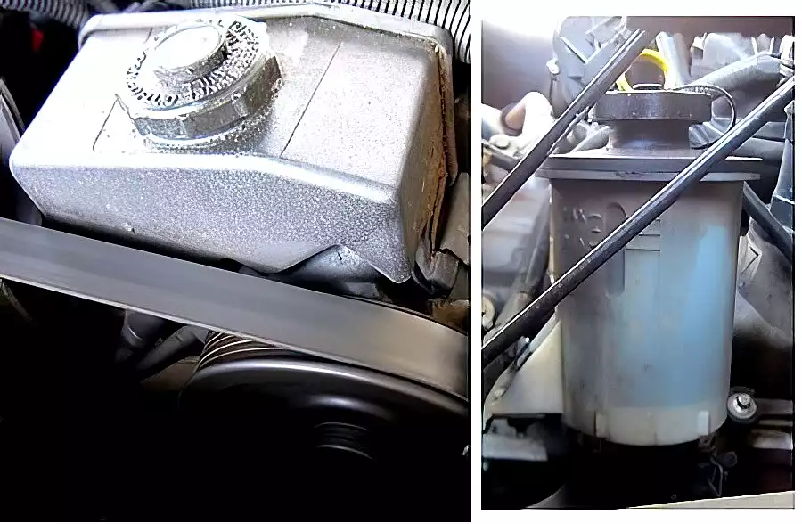 power steering fluid reservoir typical location