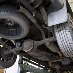 car undercarriage showing the axle