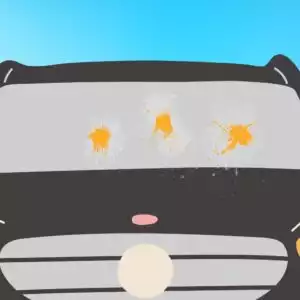 illustration of an egged car