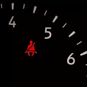 seatbelt warning light on