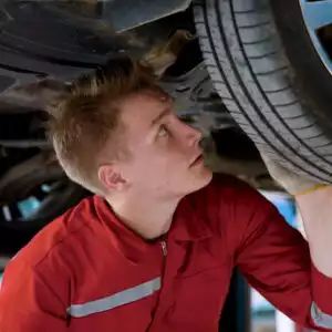 checking reason why car leans to one side