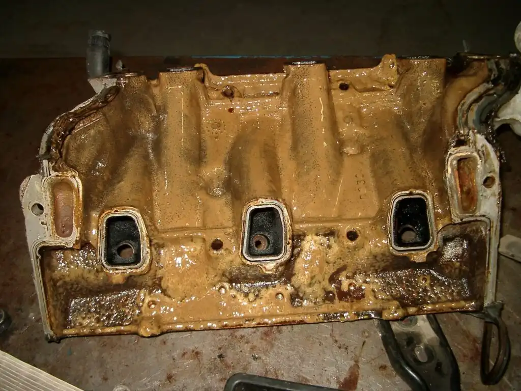 coolant in the oil caused by a blown intake gasket