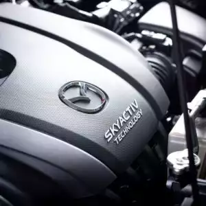 close up shot of a skyactiv engine