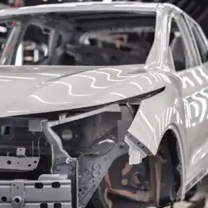 car body being assembled