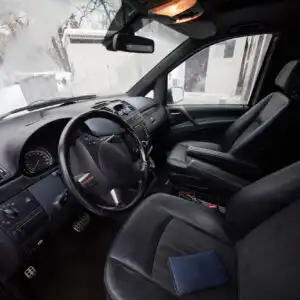 belongings stored inside the car during winter