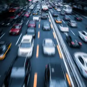 cars driving on a highway