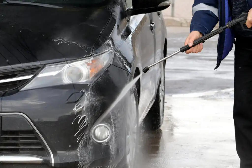 using pressure washer to remove car paint