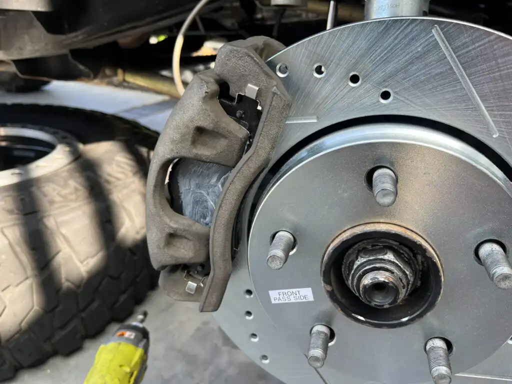 powerstop brake disc and pad kit front installed