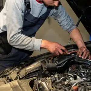 car mechanic and engine