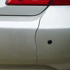 cracked car rear bumper