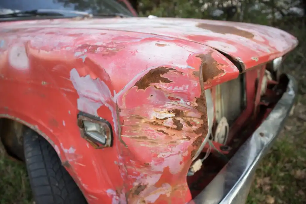 old car ready to be junked