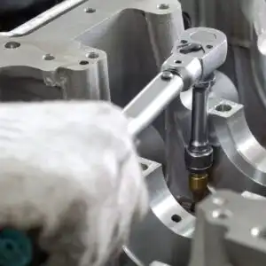 mechanic holding a torque wrench