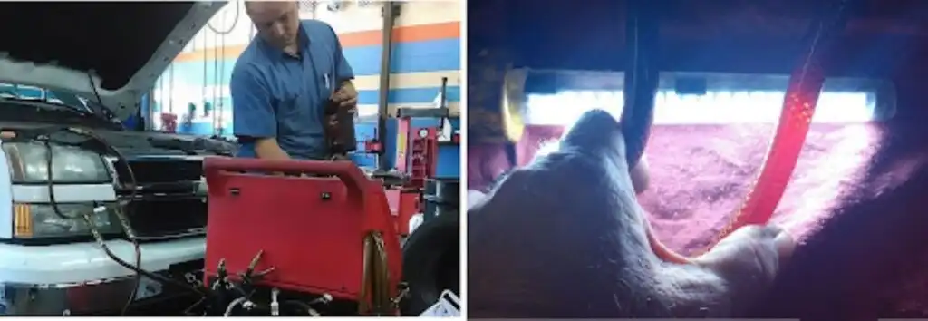 transmission fluid flush done in a mechanic shop