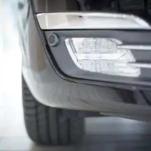 close up shot of a car fog light