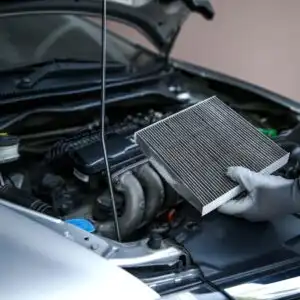removing a dirty engine air filter