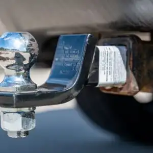 close up shot of a hitch ball mount