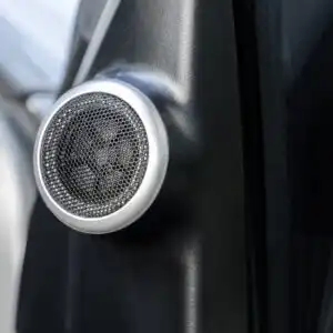 tweeter speaker installed on car door panel